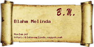 Blahm Melinda névjegykártya